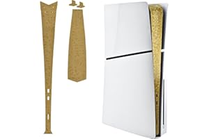 Luck&Link Skin Sticker For PS5 Slim Console Center Part Protection Texture Sticker,For ps5 slim Digital And Disc Edition Host Middle Strip Texture Skin Scratch Resistant(Honeycomb-Gold,FOR PS5 SLIM)