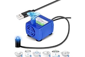 UNISOPH Pet Cat Pump, Submersible Water Pump for Cat Flower Fountain Electric Water Pump for Motor Low Energy Consumption Ultra Silent for Fountains(5V)