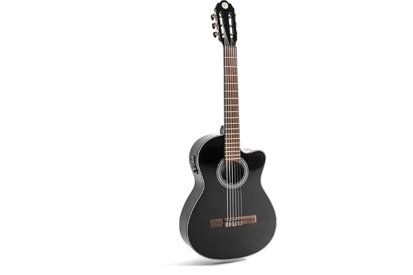 JUAN MIGUEL NAVARREZ guitare classique spéciale electrique dark moon 4/4 noir