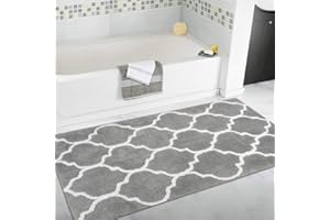 Homcomodar Antypoślizgowa mata łazienkowa, z mikrofibry, chłonny dywanik łazienkowy do łazienki, 70 x 120 cm (szary)