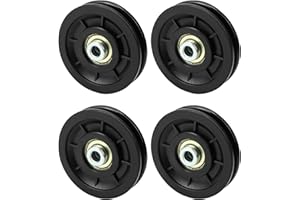 QWORK® 4szt. Koło pasowe z nylonu 90 mm Uniwersalne koło pasowe z łożyskiem Koło pasowe z liną stalową do bramy garażowej maszyny kablowej
