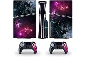 DolDer Aufkleber Vinyl Skin Schutzfolie Folie Cover kompatibel mit PS5 Slim Disc Konsole und Controller (S0021)