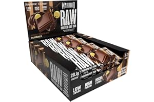 Warrior Raw Protein Bars – 12 x 75g High Protein Snack – High Fibre, Low Sugar – Ideal Meal Replacement or Healthy Nutrition Energy Snacks - Oat Bar Flapjacks – UK Made (Double Chocolate)