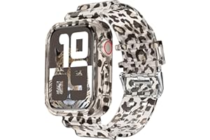 DABAOZA Compatible with Apple Watch Band 38 mm 40 mm 42 mm 44 mm with Glitter Bumper Case, Women Silicone Soft Comfortable Adjustable Strap for iWatch SE Series 6/5/4/3/2/1