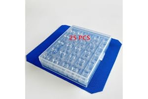 EVERNICE Bernina 719 Lot de 25 bobines en plastique avec boîte pour machine à coudre Singer 66 Classe 99 185 241 300 400