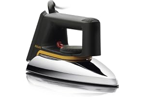Philips Dry Iron 1000W, With Easy Temperature Control | Aluminium Slim Tip Soleplate, 1.9m Cord Length, HD1172/27