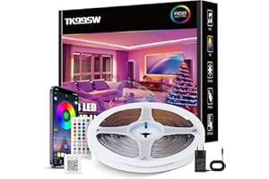 TK99SW Taśma LED 20M, Bluetooth RGB LED Samoprzylepna Taśma Ze Pilotem Na Podczerwień I Aplikacją, Synchronizacja Muzyką Z Ustawianie Timera, Do Dekoracji Kuchni/Sypialni/Imprezę/Salonu