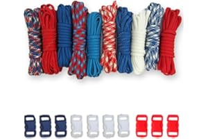 Paracord Planet 550 lb Type III Crafting Kits with Buckles, 100', Freedom