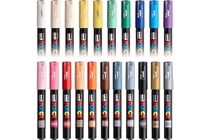 Uni Posca marker artystyczny PC-1M, do tkanin/szkła/metalu, kompletny zestaw 21 kolorów