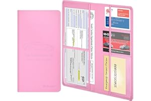 wisdompro Organizador de Documentos de Coche, Piel sintética, para Seguro de vehículo y Registro, Funda Tipo Cartera para Tarjeta de identificación, Licencia de Conducir, Tarjetas de información de