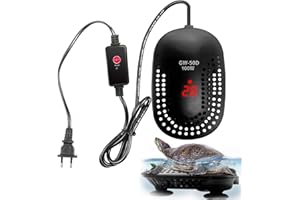Nizirioo Chauffe-aquarium numérique 100 W avec indicateur LED avec couvercle de protection et contrôleur pour poissons et tortues, 50-120 l