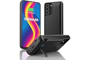 HiKiNS Akku Hülle für Galaxy S22Plus 5000 mAh erweitertes wiederaufladbares Ladegerät, externes Backup-Akku-Ladegerät, tragbare Powerbank für Samsung Galaxy S22+