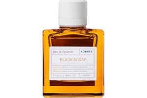 KORRES BLACK SUGAR Eau de Toilette da donna, fragranza femminile floreale, dolce, lussuosa e orientale, 88% ingredienti naturali, vegan, 50ml
