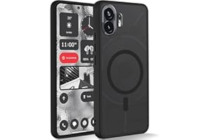 Coiwxmoi Magnetyczne etui na telefon (2) kompatybilne z MagSafe,półprzezroczyste matowe plecy cienki TPU zderzak twardy PC odporny na wstrząsy futerał ochronny do Nothing Phone 2 6.7", czarny