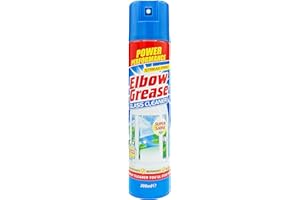 Elbow Grease Glass Cleaner Aerosol - Super Shine, Foaming Action | Cleans Windows, Mirrors, Glass - Streak Free (300ml)