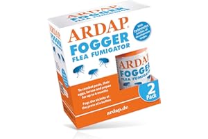 ARDAP Fogger Flea Fumigator 2 x 100ml - Flea bombs for home & animal environment - Flea fogger for home in rooms up to 30m² - Flea bomb, room fogger with effective protection up to 6 months