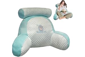 PACIENJO Bett-Lesekissen - Rückenlehnenkissen zum Sitzen im Bett,Lendenkissen mit Armlehnen zum Lesen, Faulenzen und Fernsehen