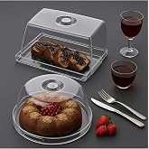2 Adet Kristal Fanus Set-1 Adet 27 Cm yuvarlak 1 Adet 25x18 Cm Kare Fanus-Kek Fanusu Sunumluk