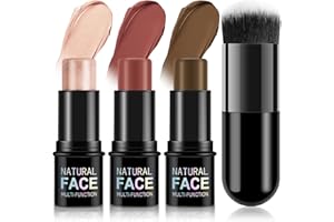 LOPHE Crema Multi-Stick per Contorno, 3 Pezzi Trucco per Guancia, Illuminante Viso e Bronzer Contour, Luminoso per Il Trucco Del Viso(Set B)