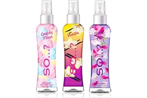 SO...? Body Mist by So…? Candy Floss, Vanilla, Sweet Pea Brume Corporelle Parfumée Pour Femme 100ml (Lot de 3)