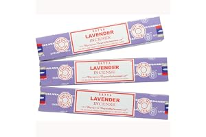 3 x Lavender Satya Nag Champa rökelsepinnar paket 15 g med souvenirbricka av Sterling Effectz