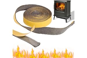 THEIUAOQWE 18mm×3mm×3m Stove Rope Fire Rope for Wood Burning Stove Oven Door Seal Sealing Flat Tape Insulating Sealing Tape for Sealing Furnace Pipes, Fireplace Doors and Oven Doors