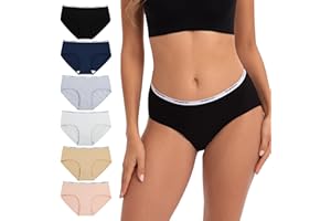 INNERSY Culotte Femme Coton Stretch Taille Basse sous-vêtements Douce Bikini Slips Sport Lot de 6