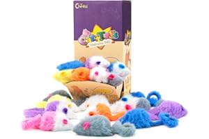 Chiwava 36 STK 4,5 cm Bonbonfarbene Pelzmäuse Katzenspielzeug Rasselmaus Kätzchen Interaktives Spielzeug Sortierte Farbe