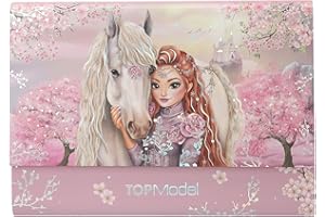 Depesche 13616 TOPModel Viva Violet - Briefpapier Set in Mappe, mit Model Motiv, Pferd und Blumen, inkl. Briefblättern und Umschlägen