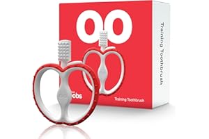 LOVE NOOBS Baby Toothbrush by LoveNoobs™, Baby Teething Toys, Teethers for 4-12 Months, Teething Relief, Silicone Teethers for 4-12 Months, BPA/BPS Free, 100% Food-Grade Silicone, Red