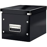 Leitz Click & Store Medium Cube Storage Box 61090095, Black, Metal Handle, 260x240x260 mm