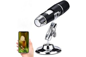 XVZ Microscopio Digital WiFi 50x a 1000x, Mini Microscopio Portátil con 8 Luces LED, Compatible con iPhone y Android