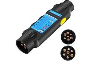 OPP ULITE Trailer Tester 7 Pin 12V Car Truck Trailer Plug Socket Tester Wiring Circuit Light Electrics Circuit Diagnostic Test Tool for Caravan RV Truck Trailer