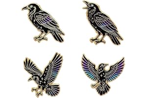 Casiler Set med 4 st kråksbroscher, gotiska kråkor, , , metallmärken för kläder, ryggsäck, halloween, fest, smycken
