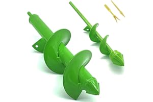 AUMUA 2 Pezzi Punta per Trivella a Spirale da Giardino, Trivella per Terreno, Trivella per Trapano, Punta Trapano, per Pali Recinzione Attrezzi per Orto (8 cm x 30 cm e 4 cm x 22 cm)