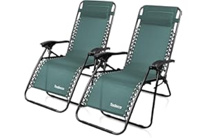 Todeco Transat Jardin Exterieur Lot de 2, Chaise Longue Inclinable, Bain de Soleil avec Repose-tête, d’accoudoirs Réglables, Chaise de Camping en Respirantes Textilène, Vert