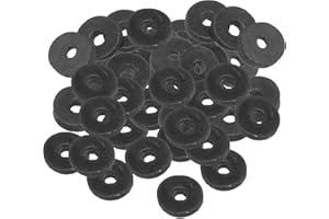 PATIKIL Arandela Plana de Goma M4, Paquete de 40 Unidades 4mm ID 13mm OD 3mm de Grosor Junta Espaciadora de Sellado para Grifo Tubo Manguera de Agua Perno de Fijación, Negro