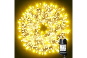ARKOCHIC 35M Luces Navidad Exterior, 300 LED Luces Árbol Navidad Interior Con Memoria Y 8 Modos, IP65 Impermeable Blanco Cálido Luz Navideñas Exterior Decoración Para Jardín Boda Fiesta Casal