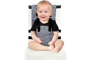 NIVAKID Chaise Nomade Bebe Compacte Légère Et Sécurisée, Siege Enfant Portable en Voyage, Harnais Avec Sangle Pliable, Rehausseur Chaise Haute Bébé Idéal Repas, Sortie, Vacances - Bébés 6 Mois à 3 ans