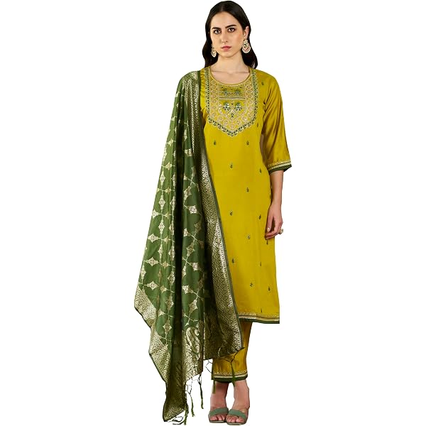Ensemble Traditionnel Brodé Ensemble Kurta Femme VredeVogel - Pantalon Ensemble Traditionnel Brodé Ensemble Kurta Femme VredeVogel - Pantalon