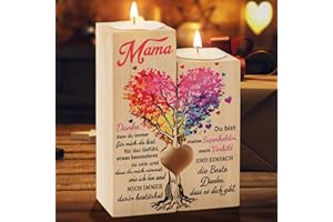 Funnli Muttertagsgeschenk, Kerzenständer Mit Texten Geschenke für Mama, Beste Mama Geburtstag Geschenk, Geschenk Muttertag Geburtstagsgeschenk für Mutter