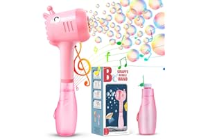 P PANACARE Panacare Electric Bubble Machine, Giraffe Bubble Toy 4000+ Bubbles/Min with 290 ML Super Bubble Liquid, Suitable for Outdoors/Partys/Weddings, Bubble Machine for Children