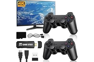 LIFETTER Retro Konsole Spielkonsole Videospielkonsole, Plug and Play Game Stick mit 2 Gamecontrollern, 40000+ Spielen, HD 4K HDMI Ausgang, 40 Emulatoren, Spiele Geschen für Erwachsene und Kinder (128G)