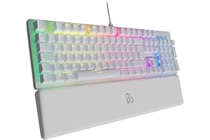NEWSKILL Serike V2 Teclado mecánico Full Layout RGB con switches Hot-Swap lineales, Estructura metálica y reposamuñecas magnético español Blanco