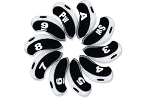 Andux Golf Fer Tête couvertures avec Nombre Tag Lot de 10