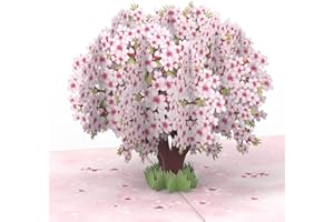 papercrush® Pop-Up kartka z kwiatami wiśni – kartka urodzinowa 3D z kwiatami sakury dla kobiet (żona, dziewczyna i partnerka), ręcznie robiona kartka podarunkowa dla dziewczynki, rocznica ślubu lub