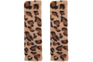 GOKTVAI 2pcs Cheetah Print Seat Belt Cover Pads, Cute Plush Car Seat Straps Shoulder Cushions Fluffy Soft Leopard Print Seatbelt Protectors Car Accessories for All Cars & Backpack Comfortable Use