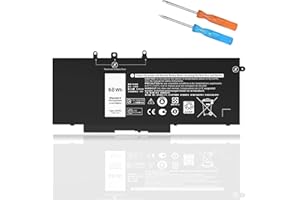 VNYUNQWE GJKNX Batterie de rechange pour Dell Latitude 5480 5580 5280 5288 5488 5590 5591 5490 5491 5495 E5480 E5580 E5490 E5590 Precision 15 3520 3530 Série GD1JP DY9NT 5YHR4 451-BBZG 7,6 V 4