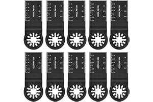 Yemetey 10Pcs 35mm Starlock Multitool Blades Oscillating Saw Blades Kit for Wood Plastic Multi Tool Blade Kit Quick Release Compatible with Bosch Fein Multimaster Milwaukee Makita