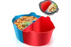 CUIDONGSHENG 2 Pcs Slow Cooker Divider Liner, Fits 6-8 Quarts, Resistente al Calor Silicone Slow Cooker Liner a Prueba de Fugas Forro, Revestimiento Reutilizable Apto para Lavavajillas Silicone Slow Cooker Liner